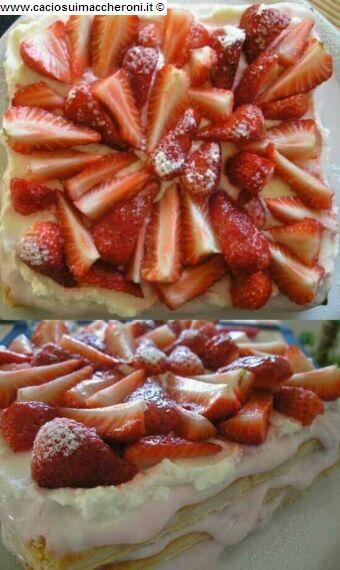 Millefoglie con fragole e panna